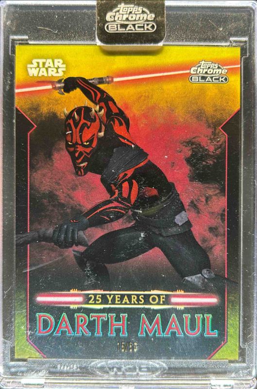 Darth Maul 2024 Topps Chrome Black Star Wars #DM-20 25 Years of Darth Maul - Gold Refractor /50 RAW