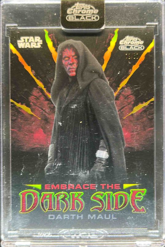 Darth Maul 2024 Topps Chrome Black Star Wars #ED-6 Embrace The Darkside - Gold Refractor /50 RAW
