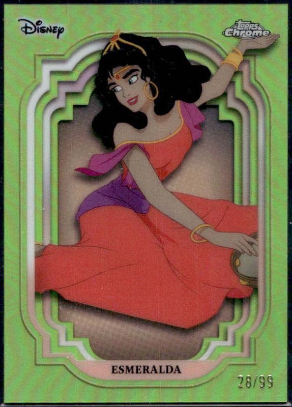 Esmeralda 2024 Topps Chrome Disney #77 Green Refractor /99 RAW