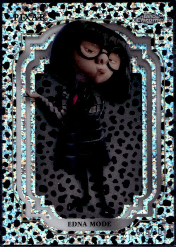 Edna Mode 2024 Topps Chrome Disney #101 Black & White Speckle /101 RAW