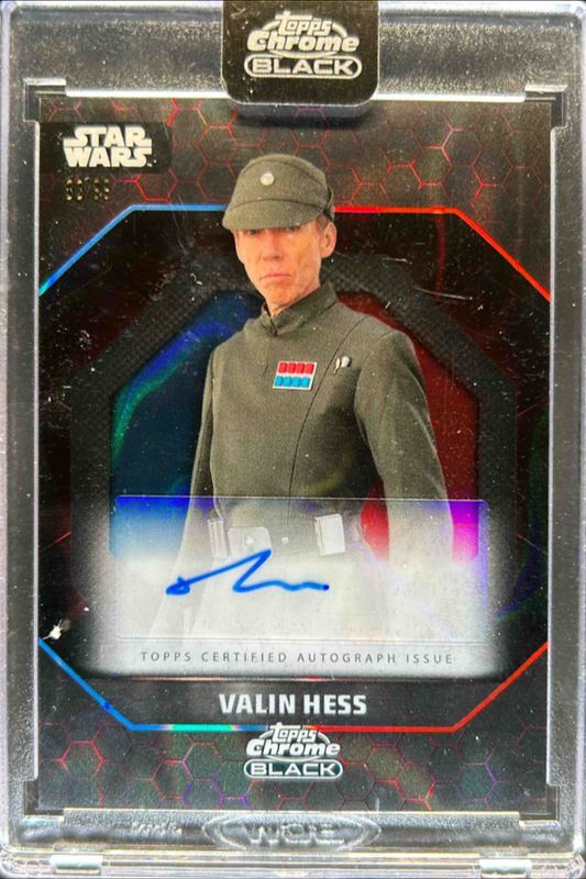 2024 Topps Chrome Black Star Wars #ADS-RB Dark Side Autographs - Blue Red Lava Refractor /99