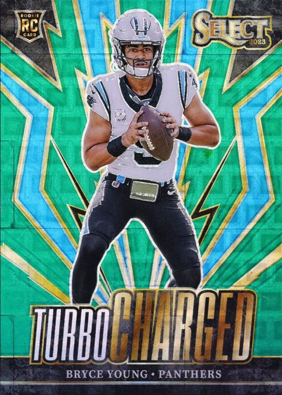 Bryce Young 2023 Select #TUR-BYO Turbocharged - Green /5 Rookie RAW