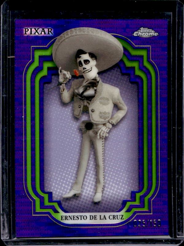 Ernesto De La Cruz 2024 Topps Chrome Disney #172 Purple & Green Pulsar /150 RAW