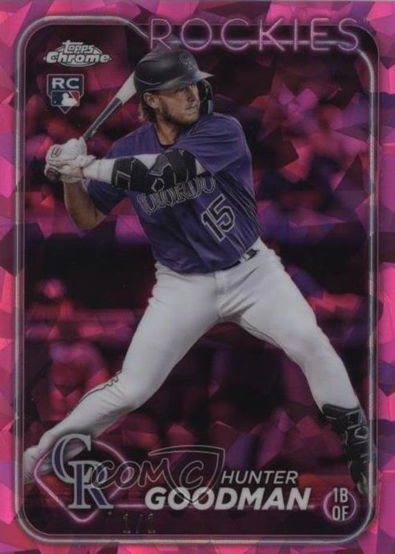 Hunter Goodman 2024 Topps Chrome Sapphire Edition #432 Padparadscha /1 Rookie RAW
