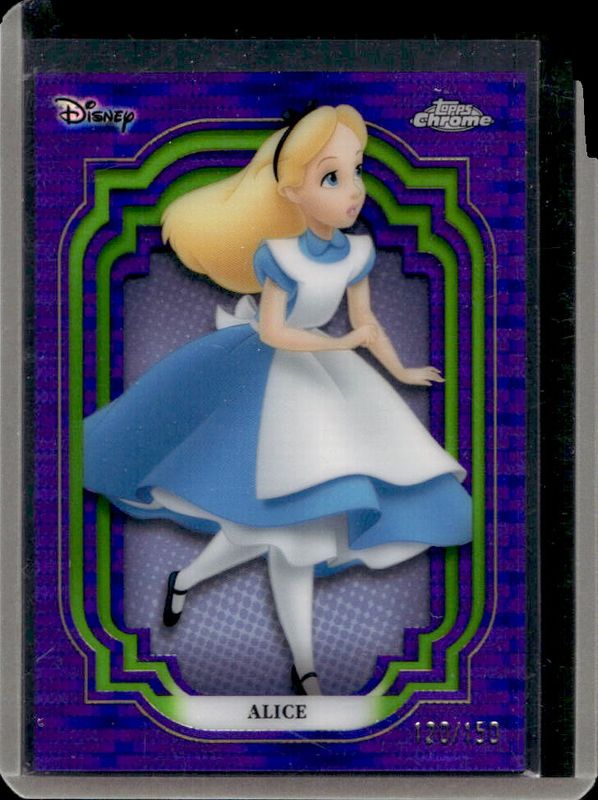 Alice 2024 Topps Chrome Disney #19 Purple & Green Pulsar /150 RAW
