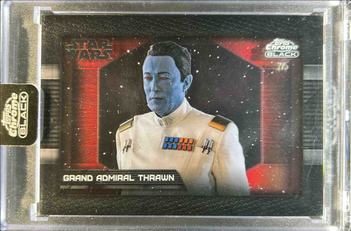 Grand Admiral Thrawn 2024 Topps Chrome Black Star Wars #DD-1 Depths of the Darkside - Red Refractor /5 RAW