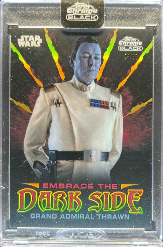 Grand Admiral Thrawn 2024 Topps Chrome Black Star Wars #ED-2 Embrace The Darkside - Gold Refractor /50 RAW