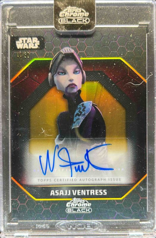 2024 Topps Chrome Black Star Wars #ADS-NF Dark Side Autographs - Gold Refractor /50