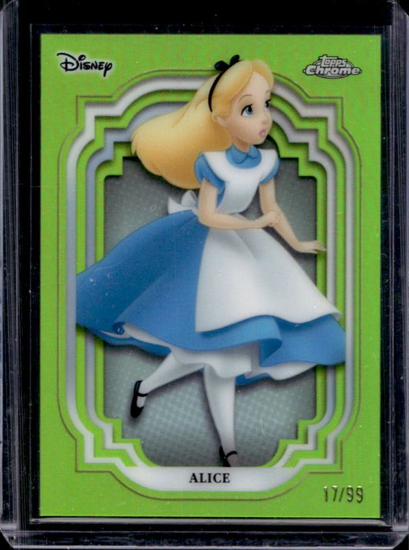 Alice 2024 Topps Chrome Disney #19 Green Refractor /99 RAW