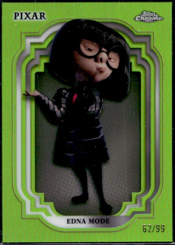 Edna Mode 2024 Topps Chrome Disney #101 Green Refractor /99 RAW
