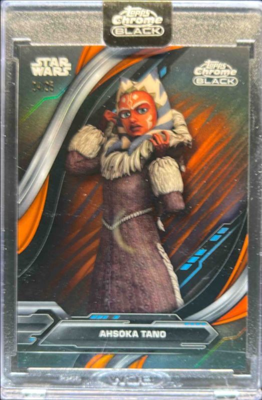 Ahsoka Tano 2024 Topps Chrome Black Star Wars #SP-1 Anime Short Prints - Orange Refractor /25 RAW