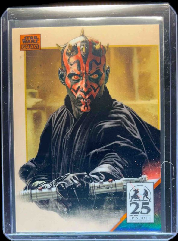 Darth Maul 2024 Topps Chrome Black Star Wars #DM-11 25 Years of Darth Maul - Orange Refractor /25 RAW