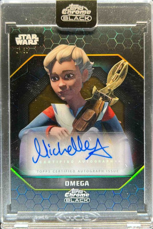 Michelle Ang 2024 Topps Chrome Black Star Wars #ALS-MA Light Side Autographs - Gold Refractor /50 RAW