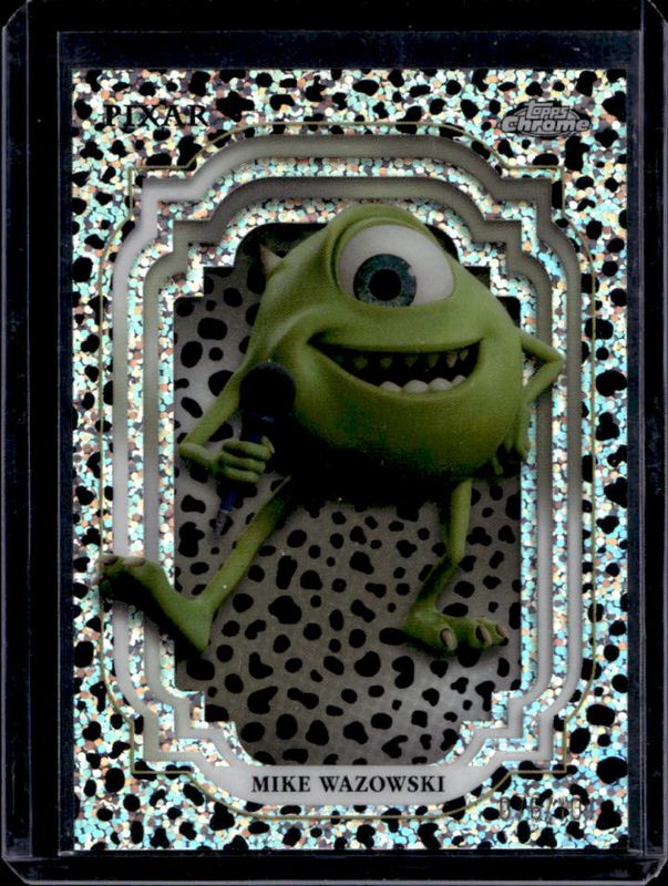 Mike Wazowski 2024 Topps Chrome Disney #86 Black & White Speckle