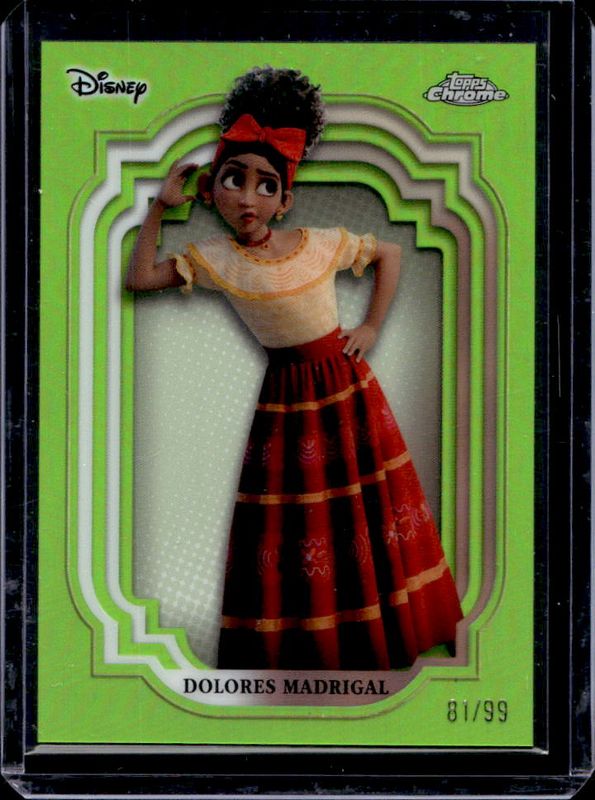 Dolores 2024 Topps Chrome Disney #187 Green Refractor /99 RAW
