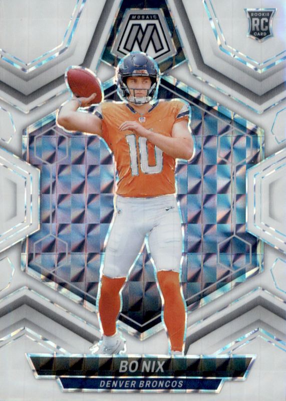 Bo Nix 2024 Mosaic #312 White /25 Rookie RAW