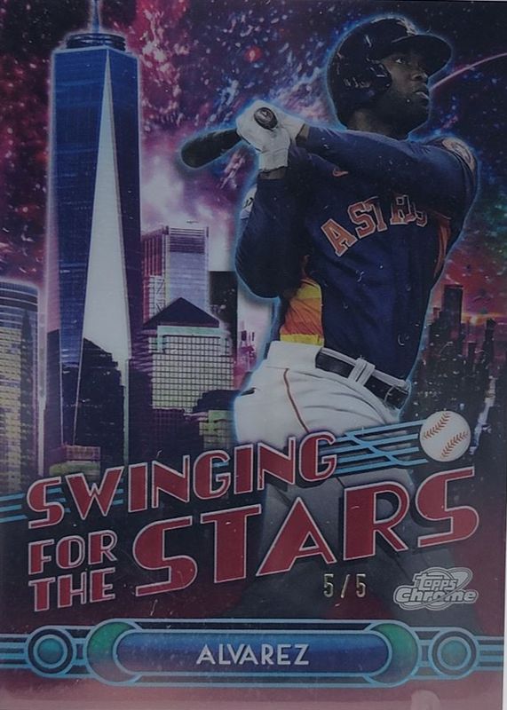 Yordan Alvarez 2024 Topps Chrome #STS-15 Swinging for the Stars - Red Refractor /5 RAW