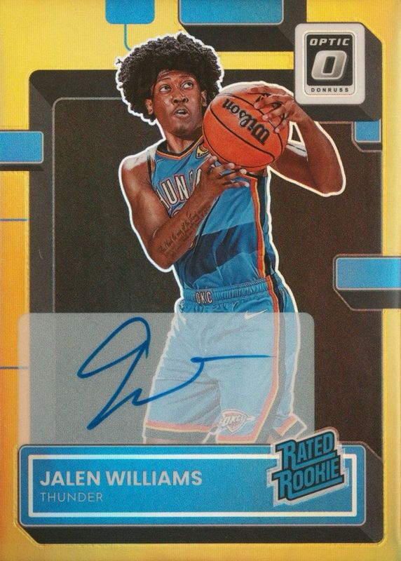 Jalen Williams 2022 Optic #235 Rated Rookie Signatures - Gold /10 RAW