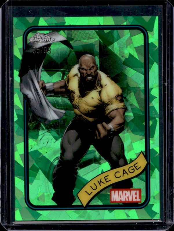 Luke Cage 2025 Topps Chrome Sapphire Edition #111 Green Refractor /99 RAW