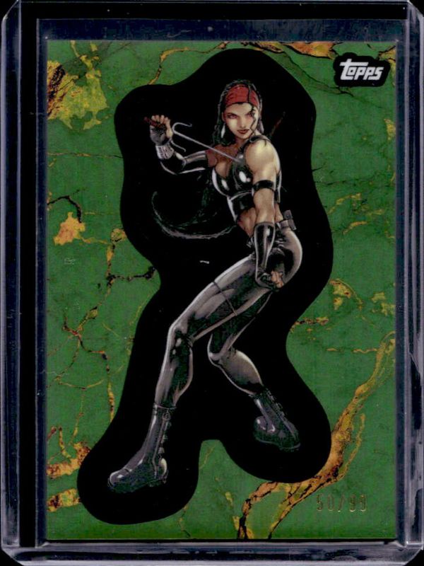 Elektra 2025 Topps Marvel Comic Book Heroes 1975 Golden Anniversary #66 Electrum Refractor /99 RAW