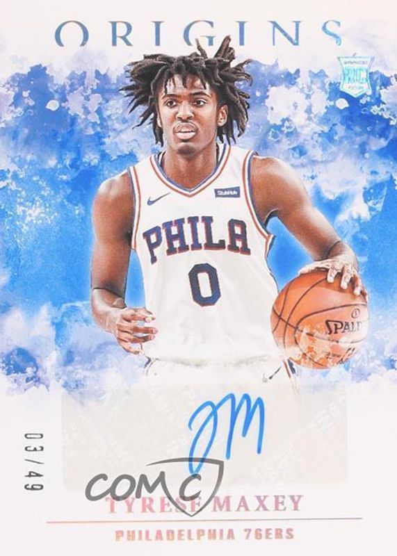 Tyrese Maxey 2020 Origins #RA-MAX Rookie Autographs - FOTL Purple /49 PSA 10