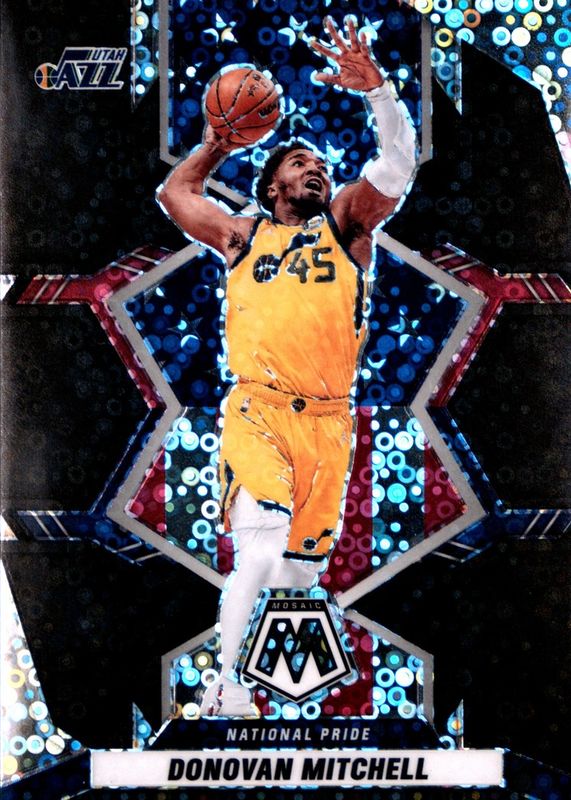 Donovan Mitchell 2021 Mosaic #253 National Pride - Fast Break Black /1 RAW