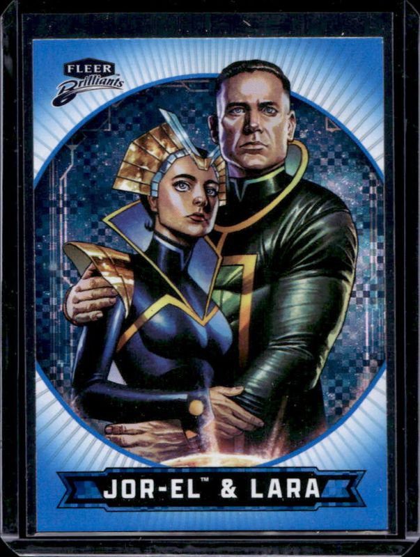 Jor-El and Lara 2025 Fleer Brilliants Superman #28 Blue X-Ray /999 RAW