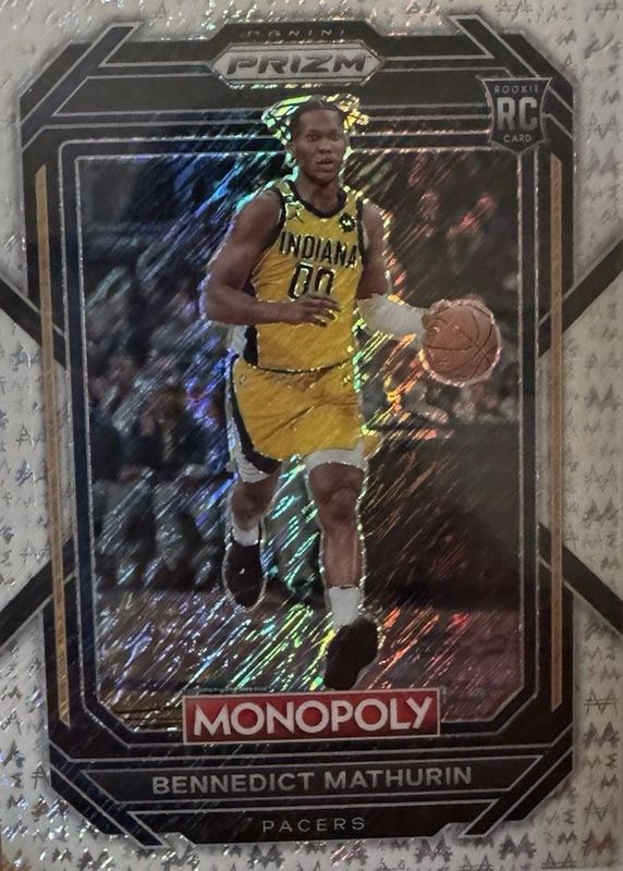 Bennedict Mathurin 2022 Prizm Monopoly #36 White Money Shimmer /1 Rookie RAW