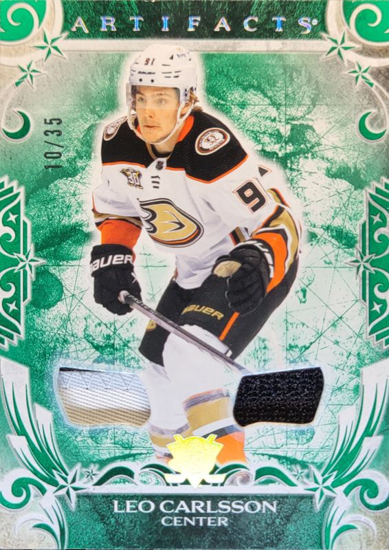 Leo Carlsson 2024 Upper Deck Artifacts #122 Material - Emerald /35 RAW