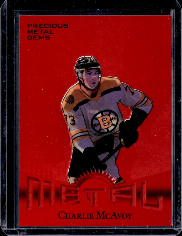 Charlie McAvoy 2024 Metal Universe #RT-3 2013 Retro - Red Precious Metal Gems /90 RAW
