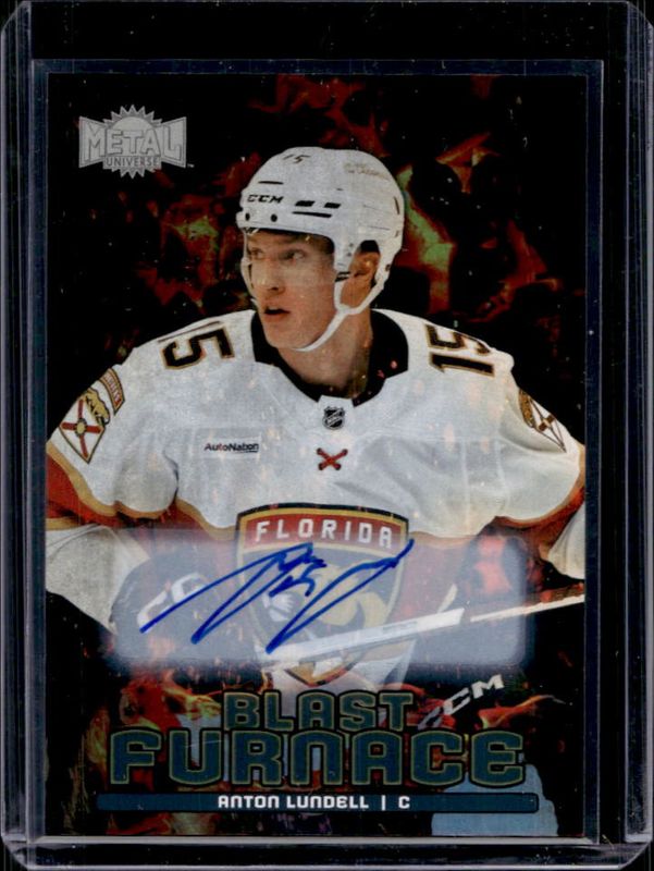 Anton Lundell 2024 Metal Universe #BF-20 Blast Furnace Autographs RAW
