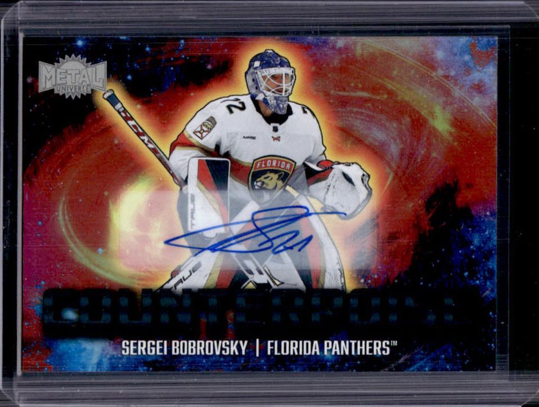 Sergei Bobrovsky 2024 Metal Universe #7-of-30-CT Counterpoise Autographs RAW