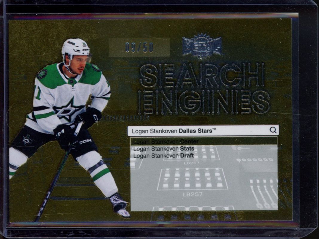 Logan Stankoven 2024 Metal Universe #ST-2 Search Engines - Gold /50 Rookie RAW