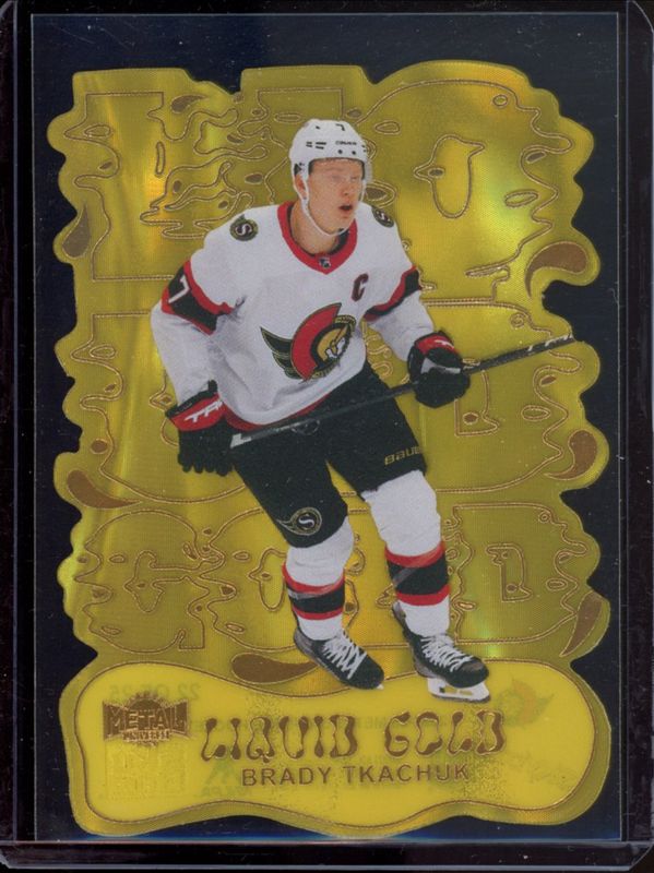 Brady Tkachuk 2024 Metal Universe #22-of-25 Liquid Gold RAW