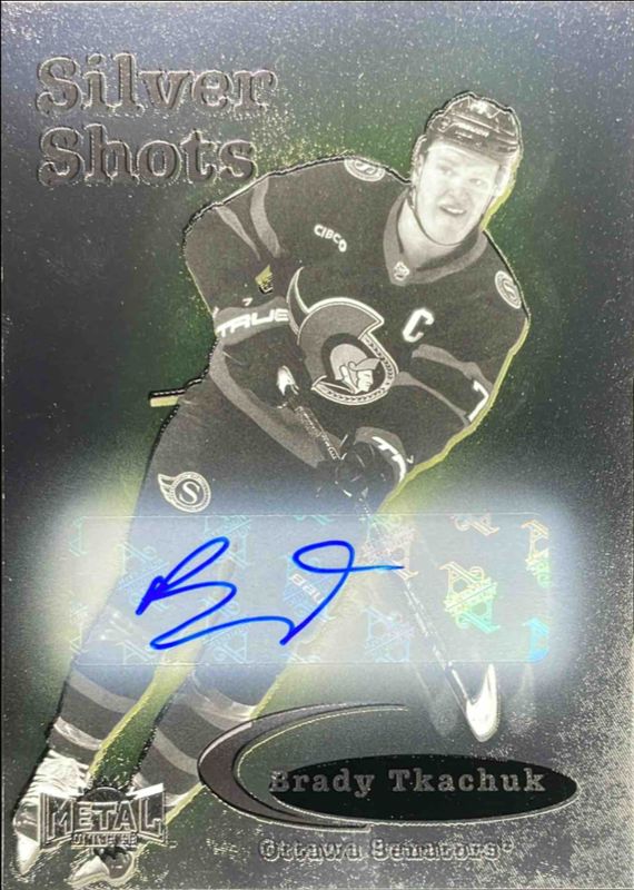 Brady Tkachuk 2024 Metal Universe #SS-20 Silver Shots Autographs RAW