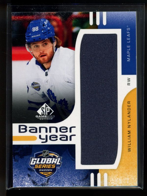 William Nylander 2024 SP Game Used #BYGS-WN 2023 Global Series Sweden Banner Year Relics RAW