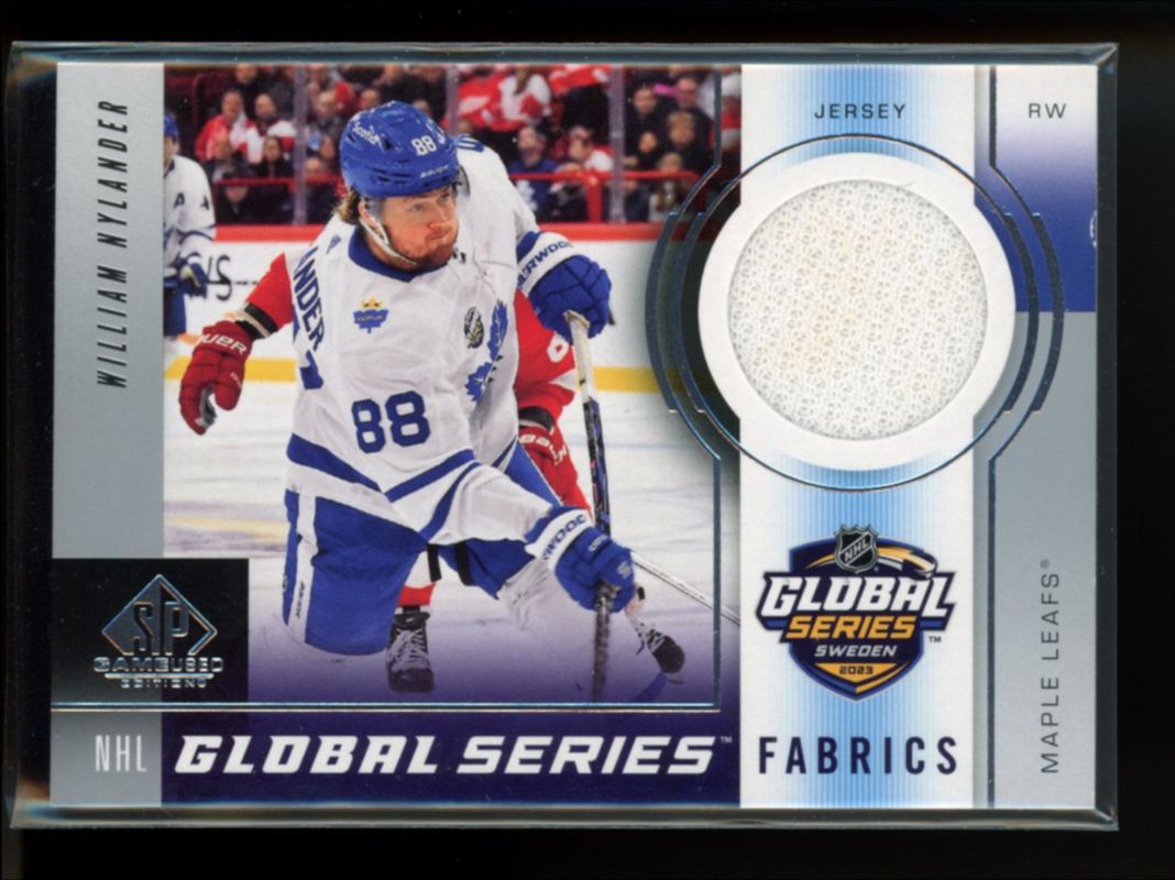 William Nylander 2024 SP Game Used #GSF-WN 2023 Global Series Sweden Fabrics RAW