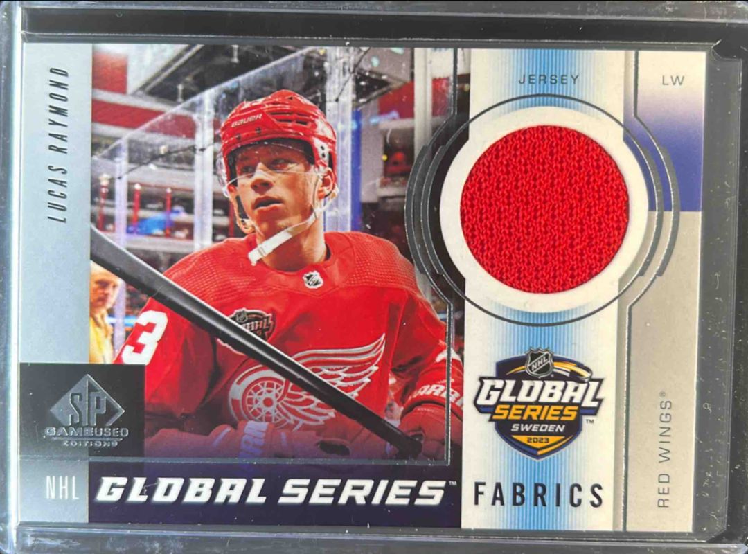 Lucas Raymond 2024 SP Game Used #GSF-LR 2023 Global Series Sweden Fabrics RAW