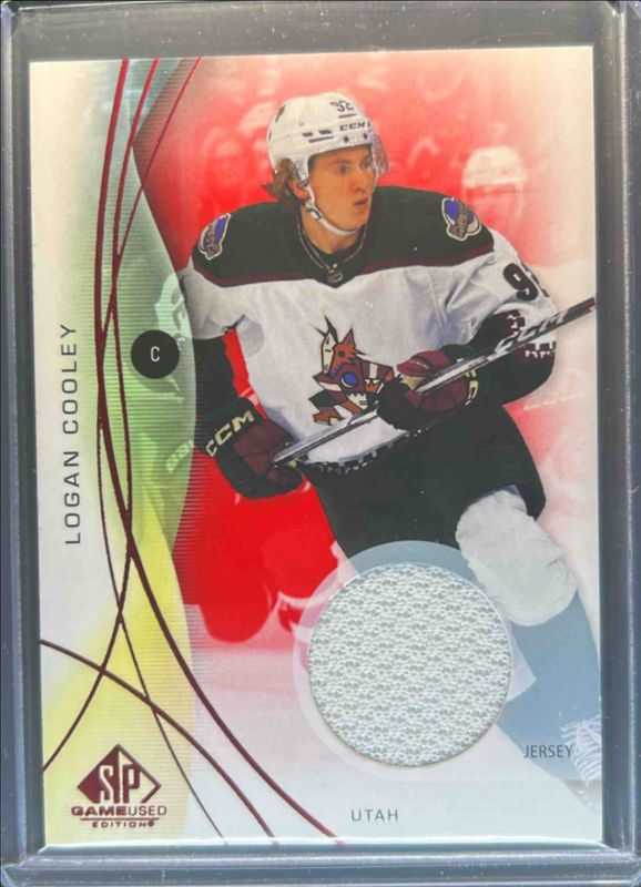 Logan Cooley 2024 SP Game Used #112 Base Jersey - Red RAW