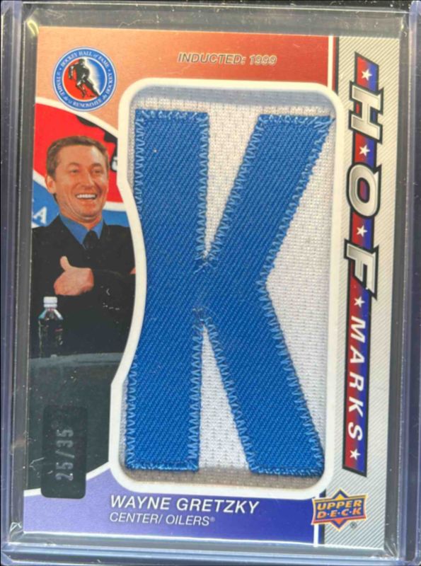 Wayne Gretzky 2024 SP Game Used #HOFM-WG HOF Marks /35 RAW
