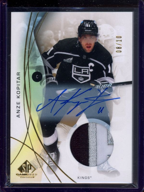 Anze Kopitar 2024 SP Game Used #72 Base Autographs - Gold Premium Material /10 RAW