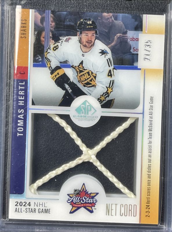 Tomas Hertl 2024 SP Game Used #ASN-TH 2024 All Star Game Net Cord Relics /35 RAW