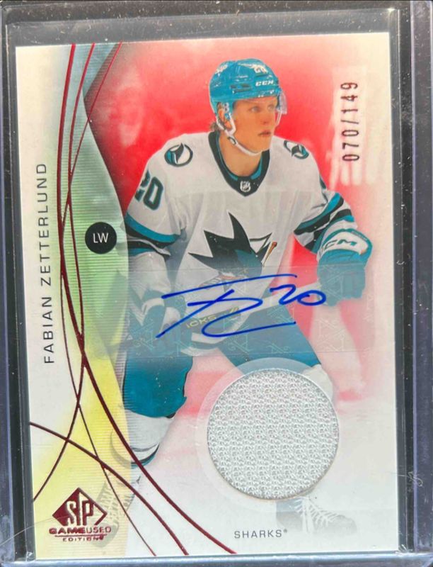 Fabian Zetterlund 2024 SP Game Used #16 Base Autographs - Red Jersey /99 RAW