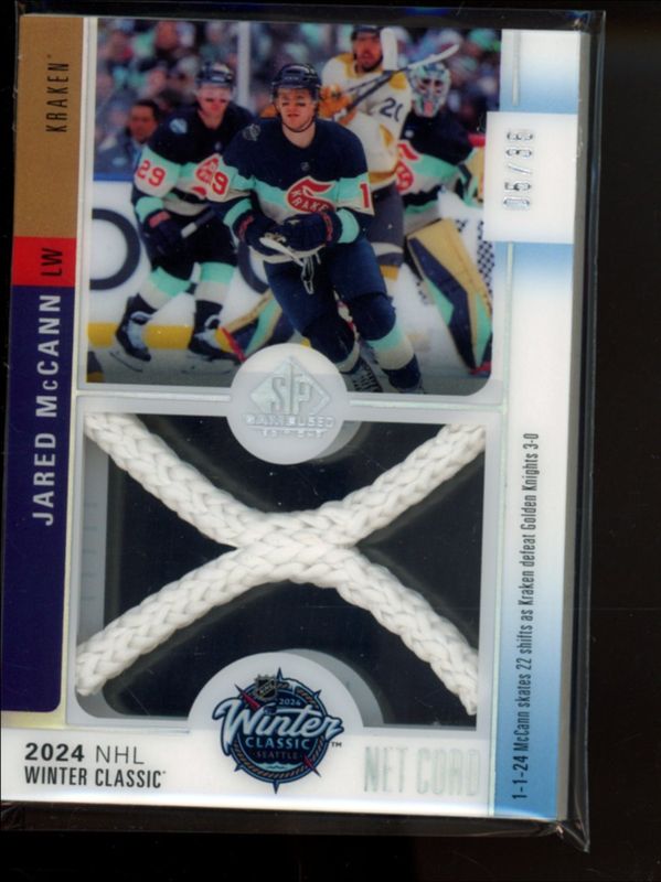 Jared McCann 2024 SP Game Used #WCN-MC 2024 Winter Classic Net Cord Relics /35 RAW