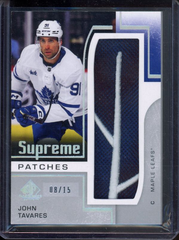 John Tavares 2024 SP Game Used #SP-JV Supreme Patches /15 RAW