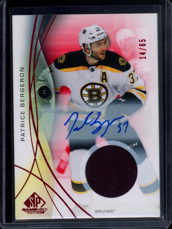 Patrice Bergeron 2024 SP Game Used #174 Base Autographs - Red Jersey /99 RAW