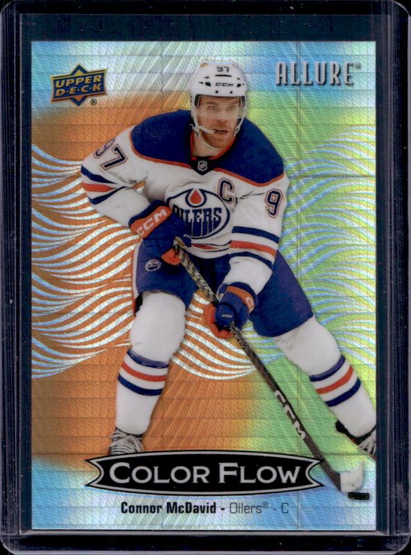 Connor McDavid 2024 Upper Deck Allure #CFL-18 Color Flow - Spectrum Orange-Yellow /199 RAW