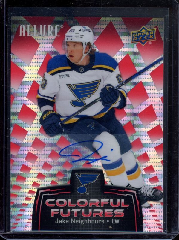 Jake Neighbours 2024 Upper Deck Allure #CF-3 Colorful Futures Autographs RAW