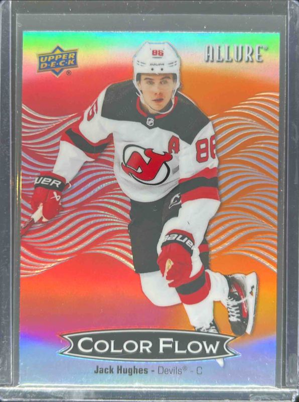 Jack Hughes 2024 Upper Deck Allure #CFL-23 Color Flow - Red-Orange RAW