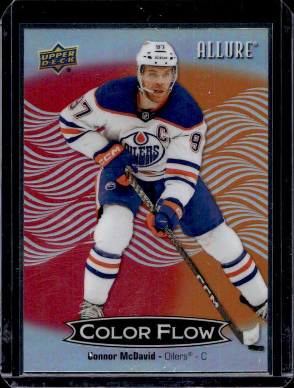 Connor McDavid 2024 Upper Deck Allure #CFL-18 Color Flow - Red-Orange RAW